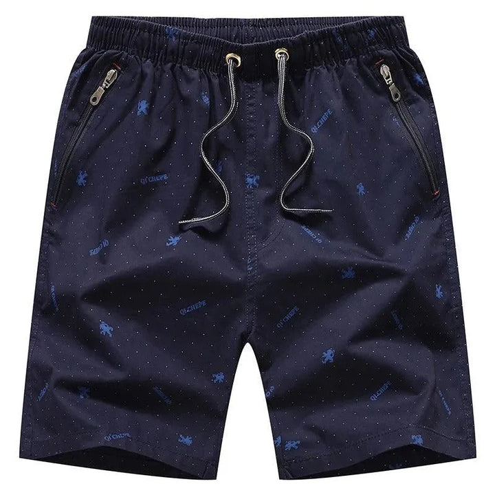 Short pour hommes confortables - Mélange de coton respirant - Coupe décontractée - Longueur genou - Poches zippées