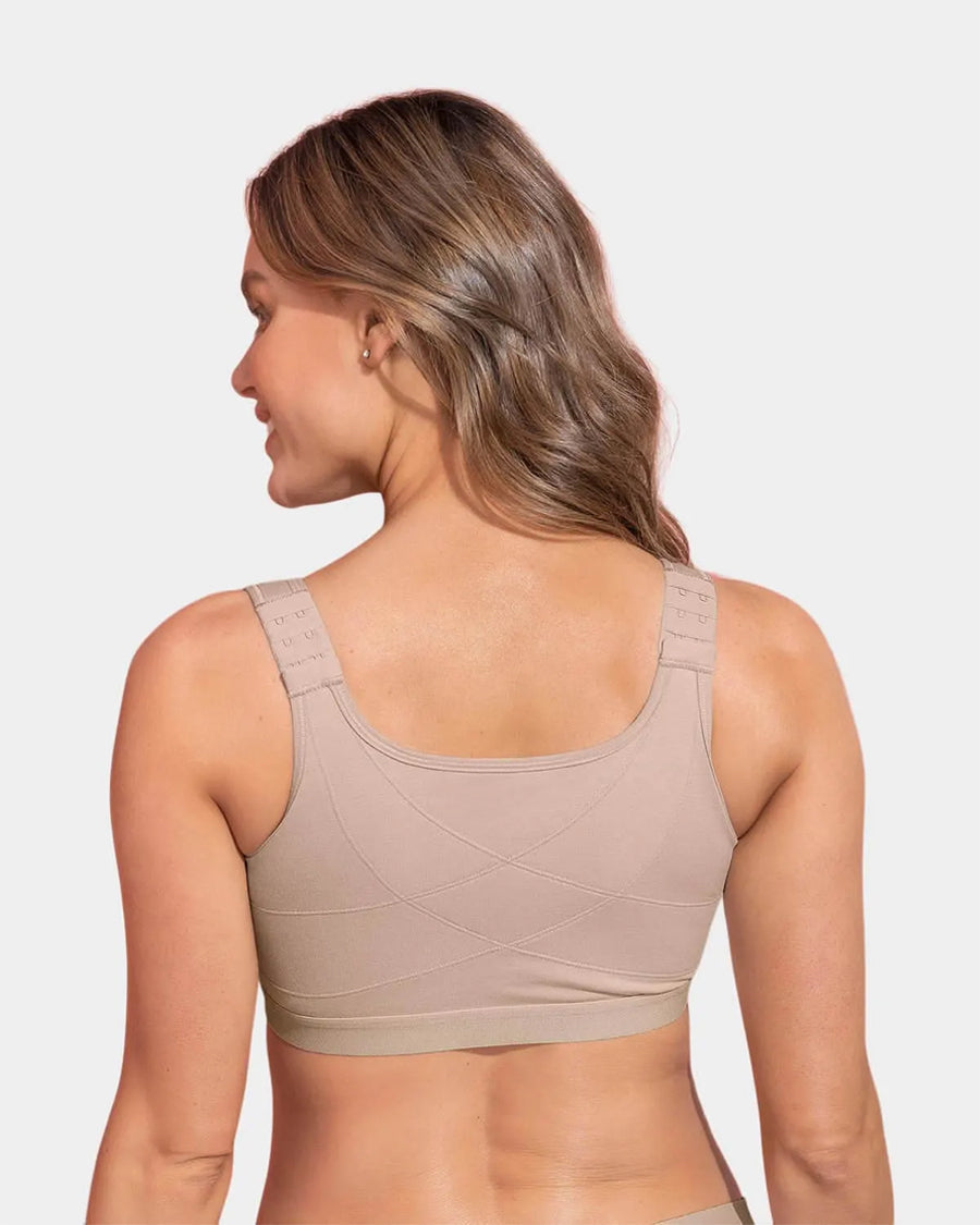 Soutien-gorge préformé confortable en 2 parties avec fermeture frontale pratique
