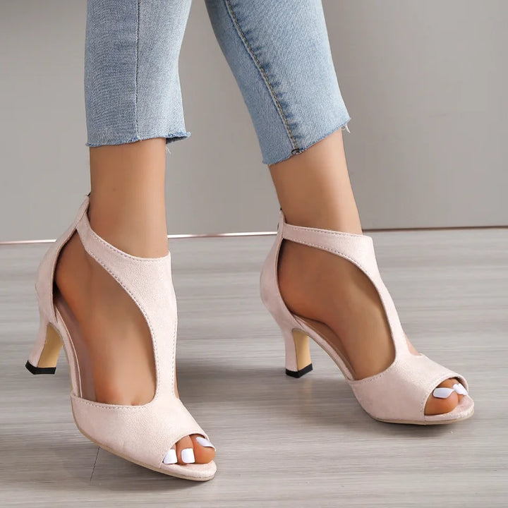 Echo - Talons pour femmes élégantes en noir, rose et crème pour un look raffiné