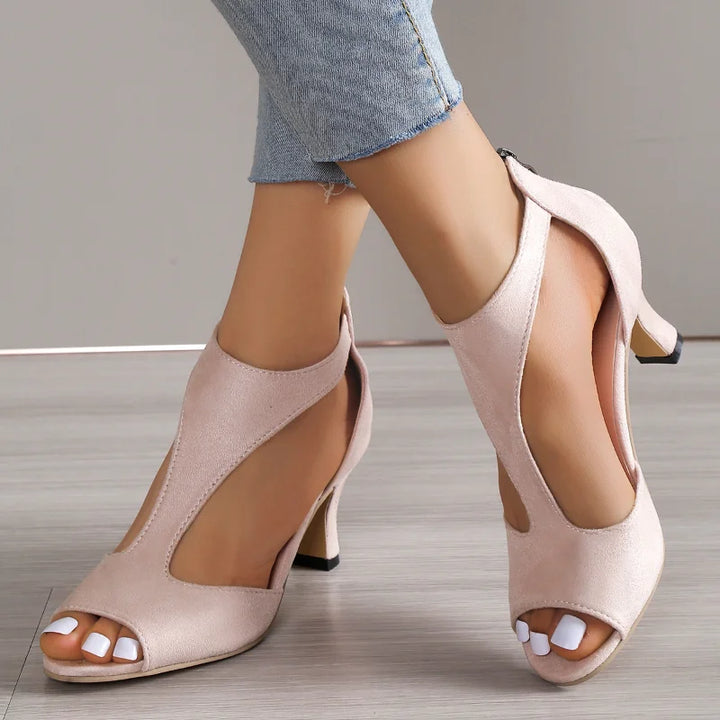 Echo - Talons pour femmes élégantes en noir, rose et crème pour un look raffiné