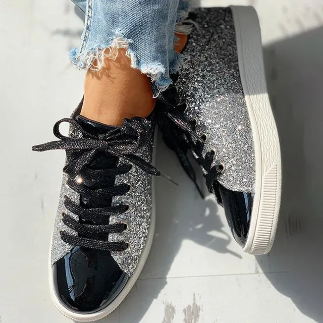 Aria - Chaussures de loisirs élégantes à paillettes pour femmes