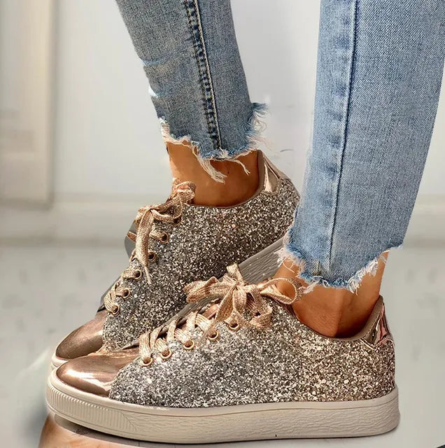Aria - Chaussures de loisirs élégantes à paillettes pour femmes
