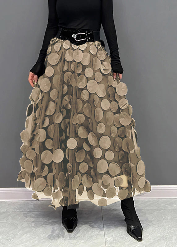 Élégance Épicée - Jupe en Tulle Patchwork Chic pour Gala, Fête et Noël
