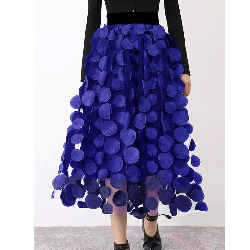 Élégance Épicée - Jupe en Tulle Patchwork Chic pour Gala, Fête et Noël