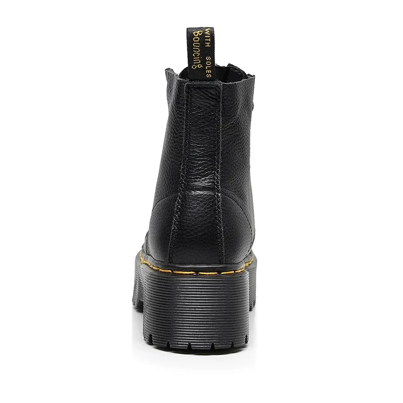 Bottes en cuir robustes Leilani Élégantes pour un style et un confort ultimes.