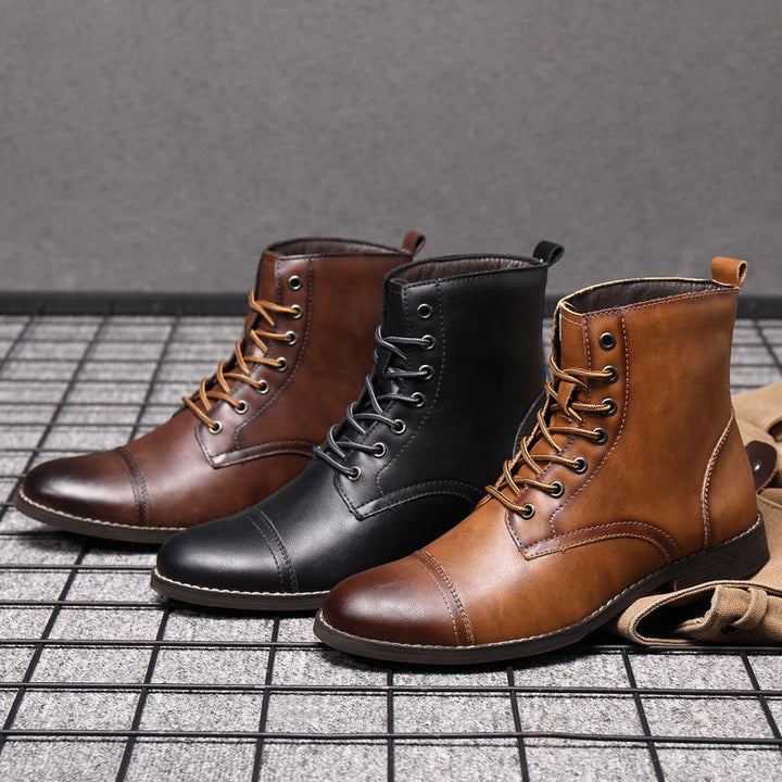Bottes en Cuir Élégantes pour Hommes Hugo™ avec Lacets pour un Style Intemporel