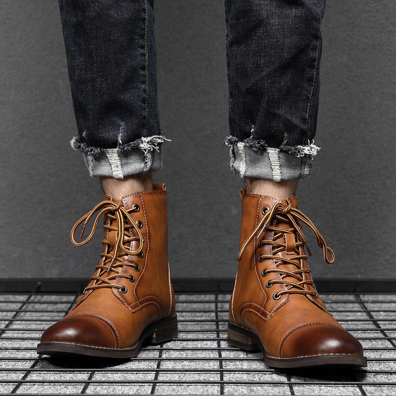 Bottes en Cuir Élégantes pour Hommes Hugo™ avec Lacets pour un Style Intemporel