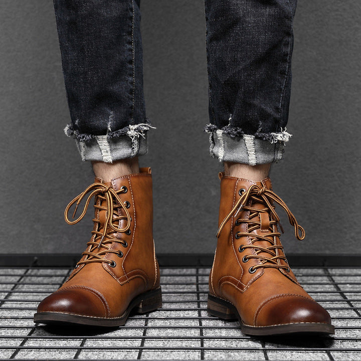 Bottes en Cuir Élégantes pour Hommes Hugo™ avec Lacets pour un Style Intemporel