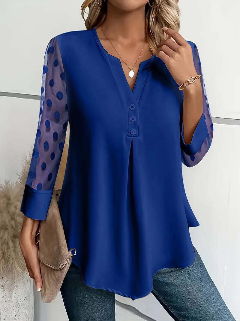 Kariselle | Blouse en maille à manches longues pour femmes - Top luxueux et respirant pour un look élégant