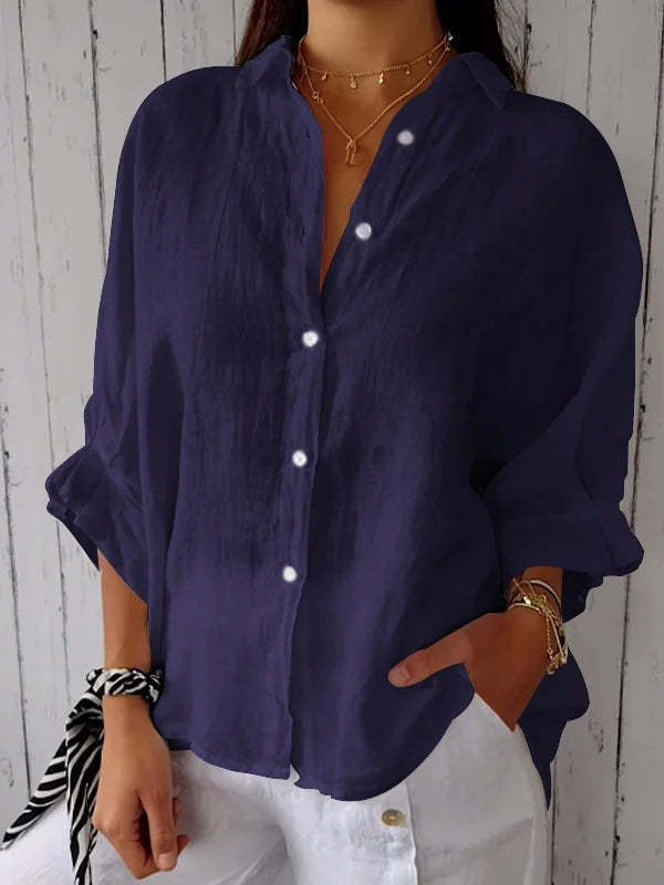 Halldora | Blouse élégante avec ceinture nœud dans le dos - Top à manches longues élégant
