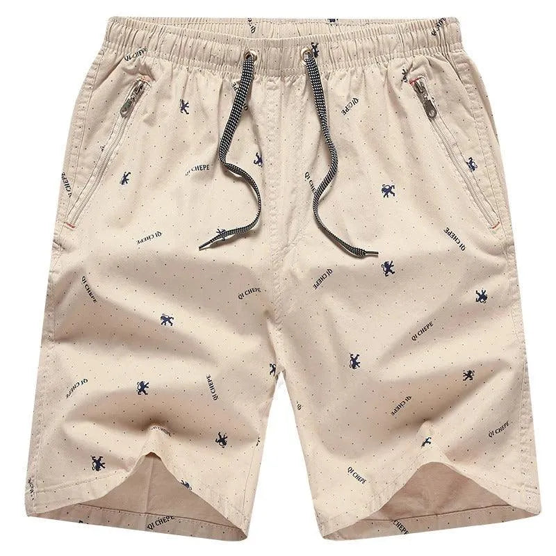 Short pour hommes confortables - Mélange de coton respirant - Coupe décontractée - Longueur genou - Poches zippées