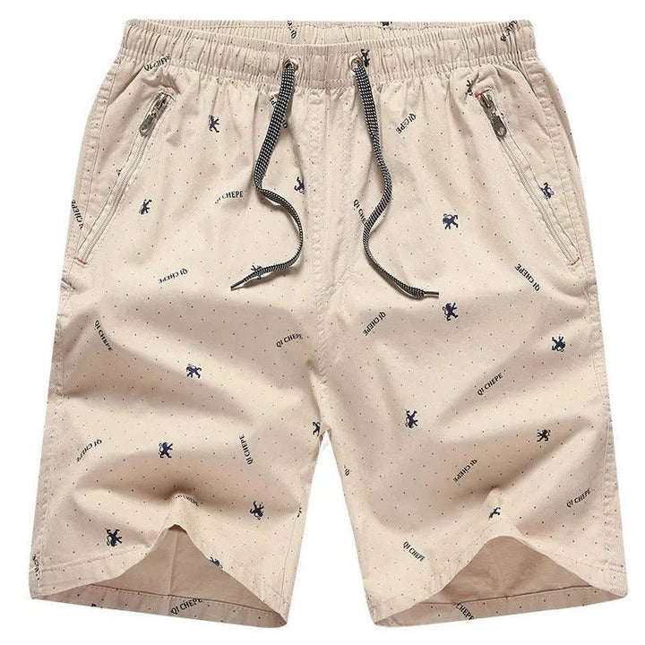 Short pour hommes confortables - Mélange de coton respirant - Coupe décontractée - Longueur genou - Poches zippées