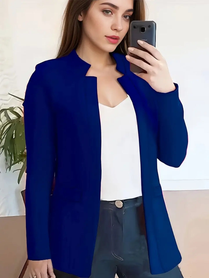 Blazer élégant et décontracté à manches longues et ouvert sur le devant pour un look sans effort