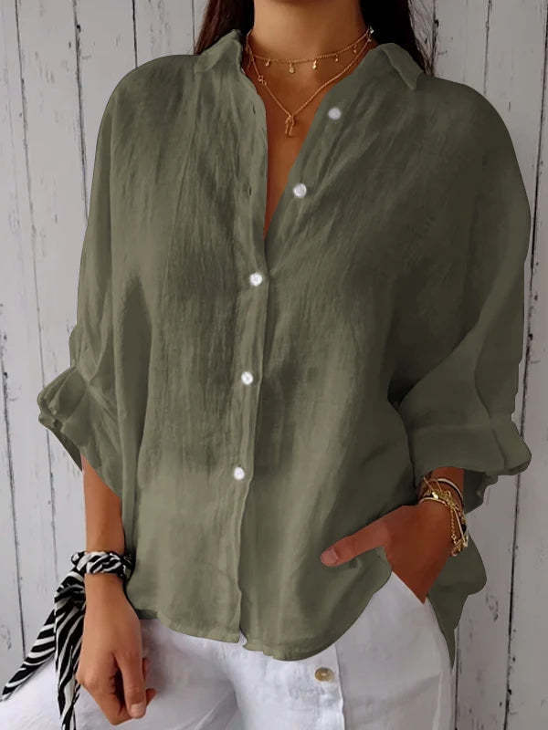 Halldora | Blouse élégante avec ceinture nœud dans le dos - Top à manches longues élégant
