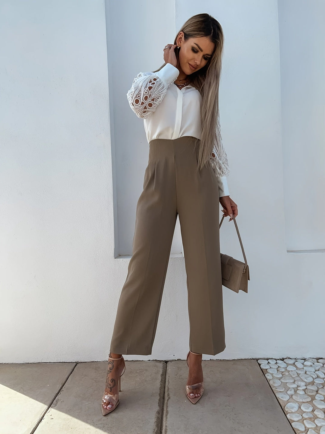 Melora | Blouse Élégante pour Femmes à Manches Longues avec Détails Brodés Décoratifs - Perfekte Haut Casual