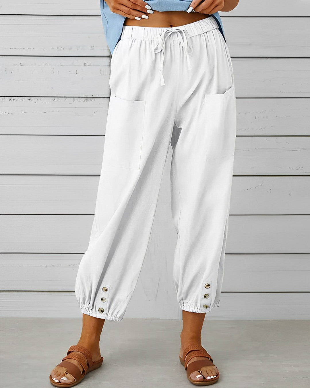 MAYA - Pantalon à la mode avec une taille haute et une jambe large pour un look raffiné