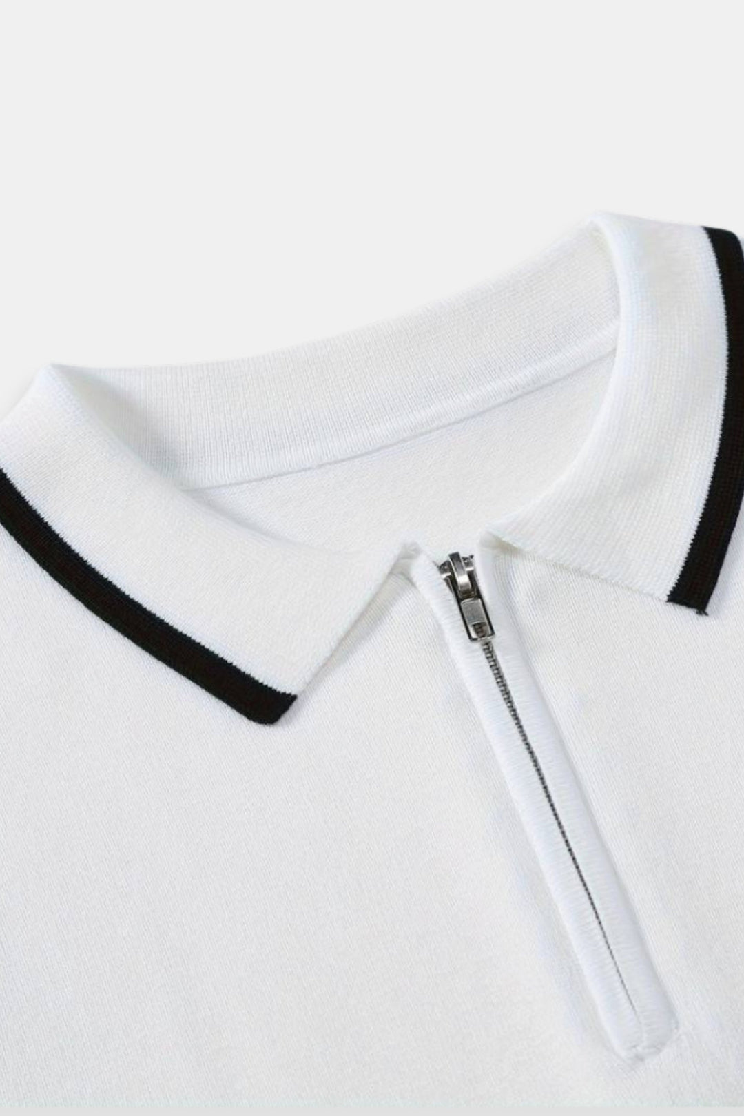 Polo classique élégante avec fermeture éclair et détails contrastés élégants