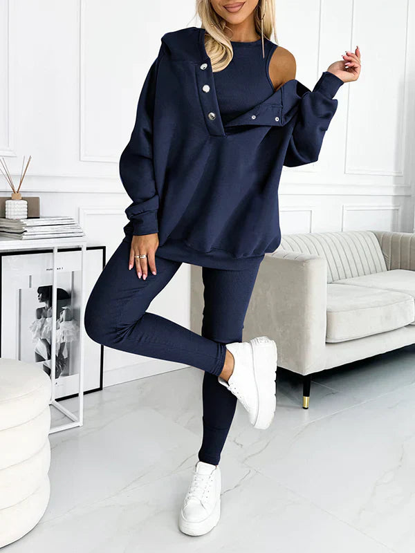 LoungeFit - Ensemble moderne et élégant de 3 pièces pour femmes avec un look sportif