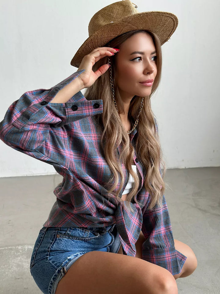 Carrie | Chemise à carreaux élégante en flanelle pour un look raffiné