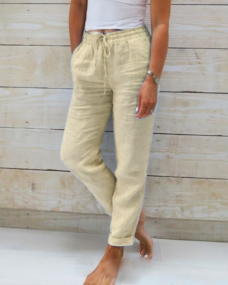 Evelien | Pantalons en lin élastiques confortables et élégants