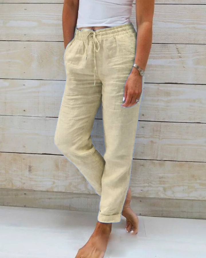 Evelien | Pantalons en lin élastiques confortables et élégants