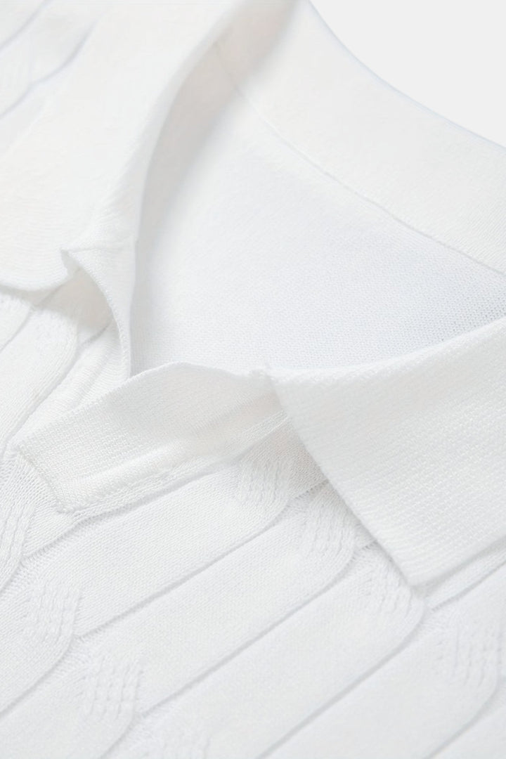 Chemise polo élégante pour homme en blanc - Style intemporel et confort