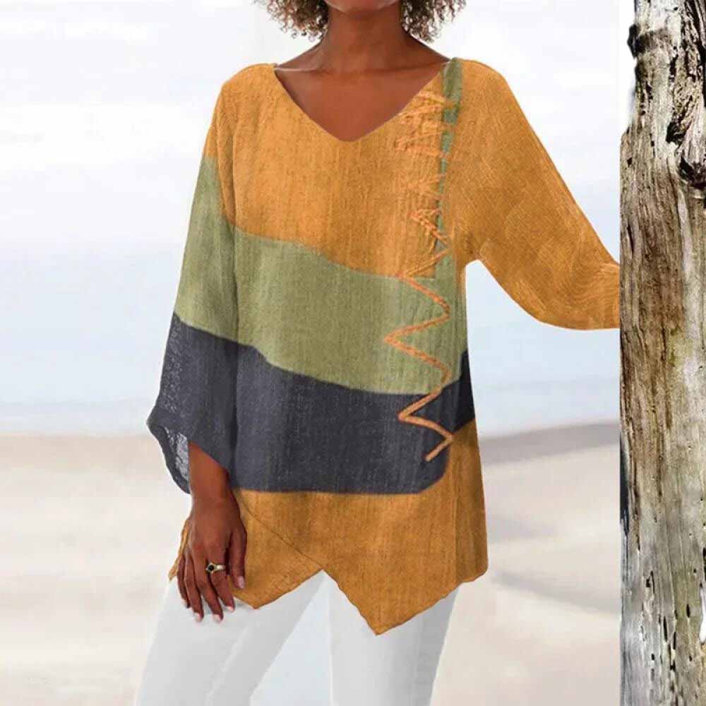ELADIE - Elégante chemise tricolore pour un look raffiné