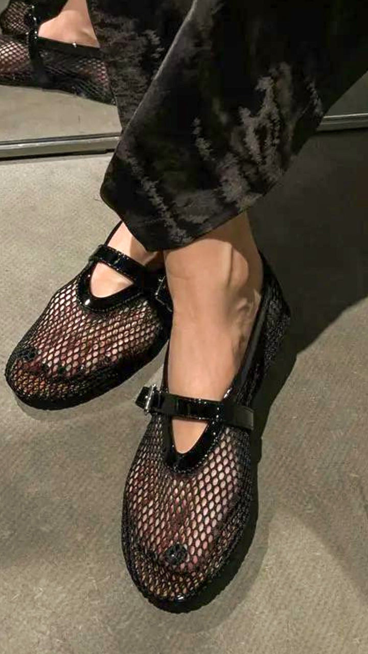 Ania | Ballerine en mesh élégante avec fermeture à boucle pratique
