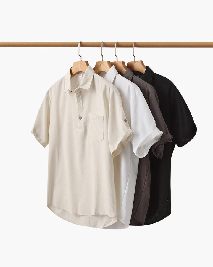Polo en Lin en de Thiago Zomerse pour Hommes avec Poche Pratique