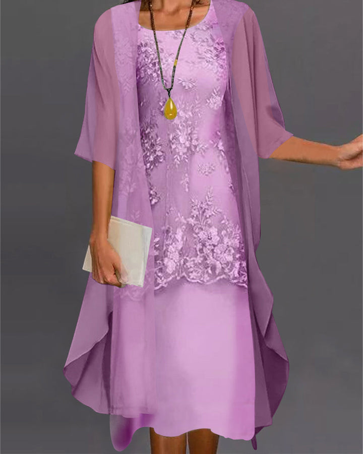 Rishta - Robe deux pièces en mousseline de soie pour un look élégant