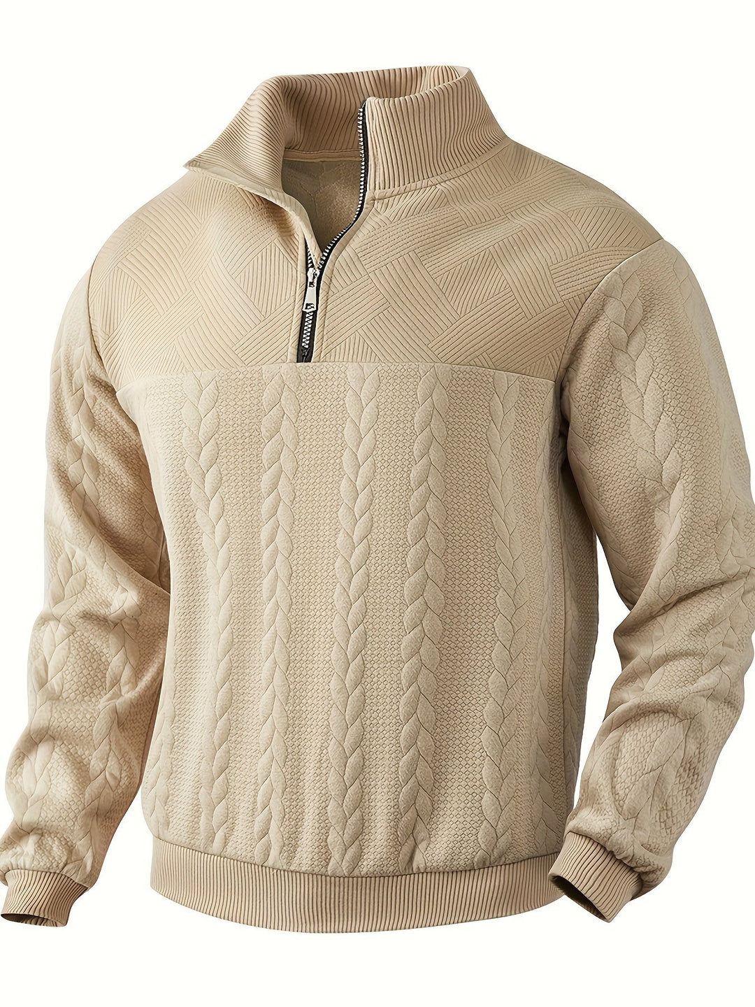 Alain™ - Pull vintage pour homme en cachemire avec fermeture éclair