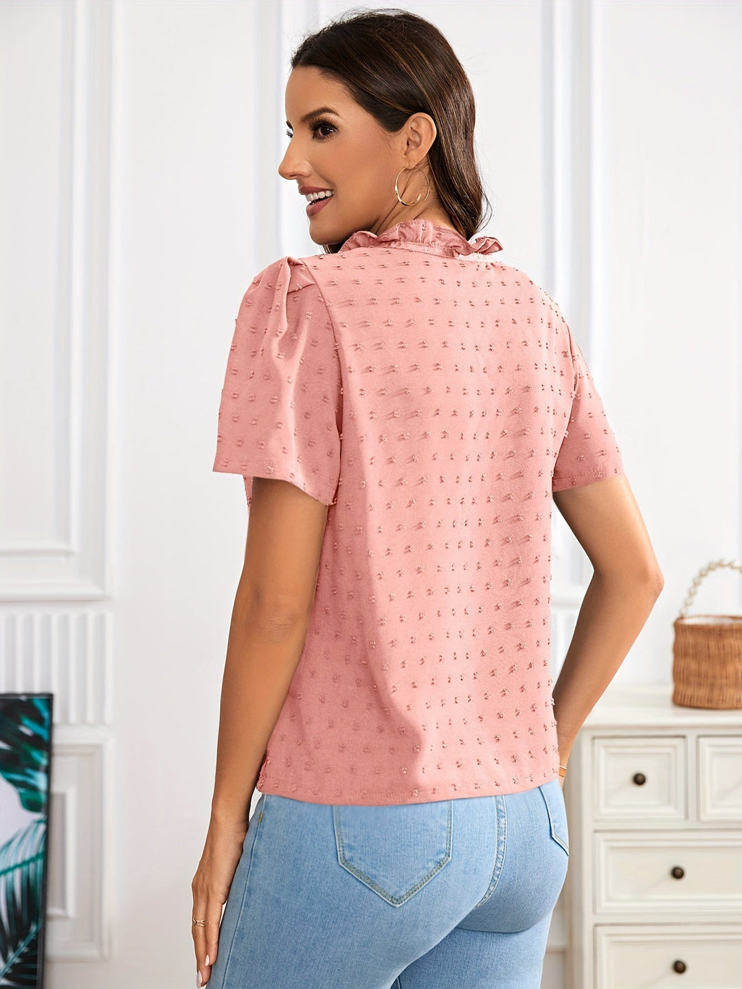 Raven | Blouse Élégante et Stylée avec Col Nœud, Manches Bouffantes et Détails Œillets