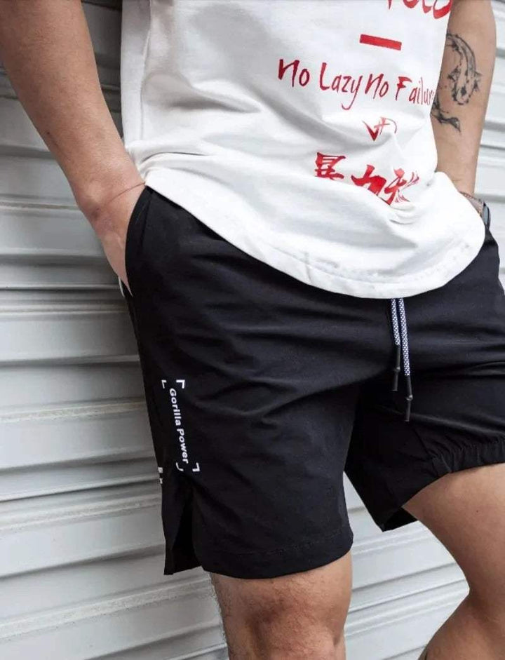Short casual pour hommes confortables - Léger et coupe décontractée - Taille élastique avec cordon de serrage - Au-dessus du genou