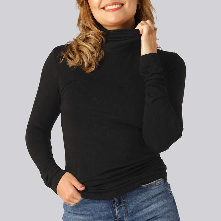 Dallas - Pull col roulé élégant ajusté à manches longues pour un look chic et confortable.