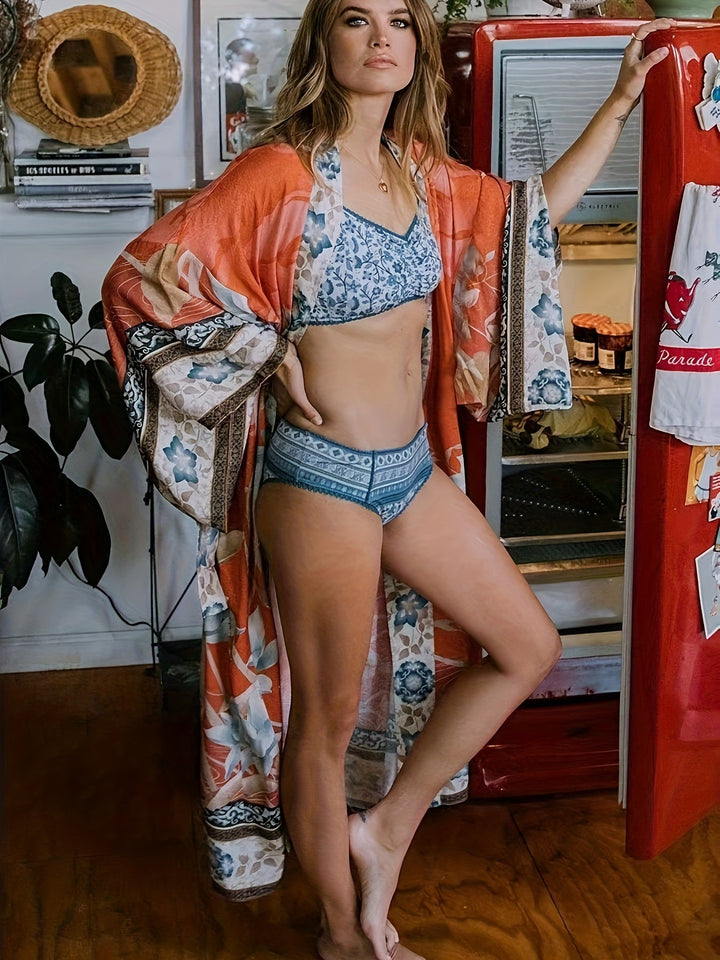 Barbara | Kimono long et élégant à imprimé floral pour femmes