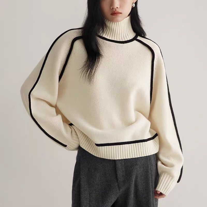 Isabelle - Pull en maille élégant à col montant pour un look classique et confortable.