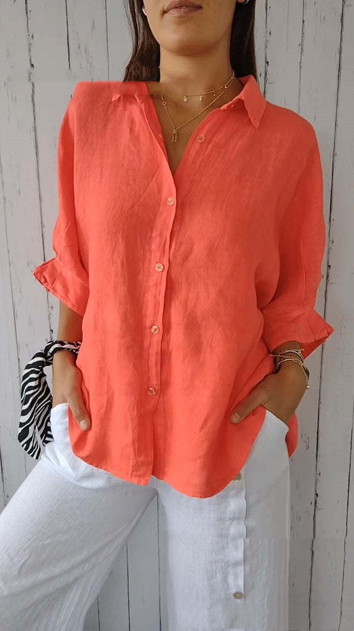 Halldora | Blouse élégante avec ceinture nœud dans le dos - Top à manches longues élégant