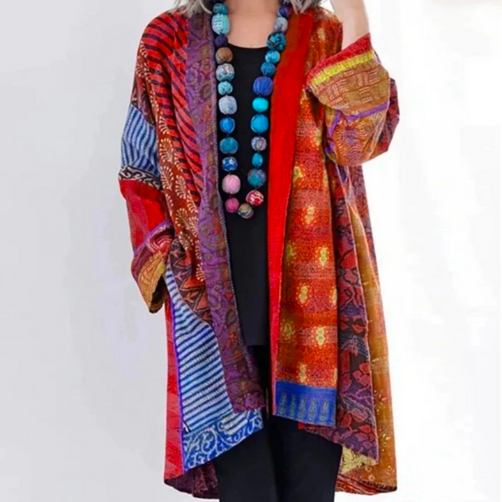 Lorena - Kimono élégant pour femmes avec des motifs ethniques vivants pour des moments stylés.
