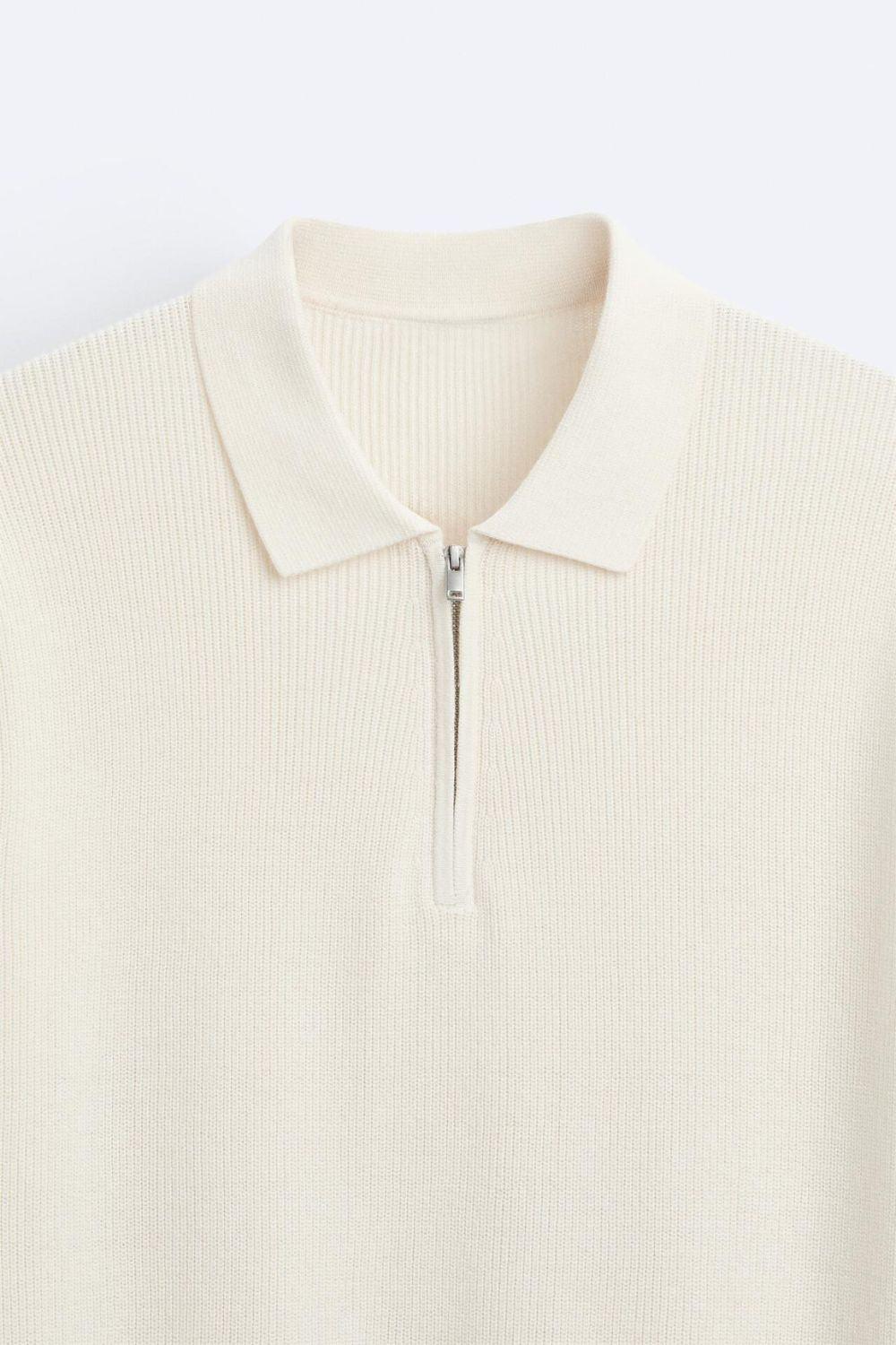 Polo tricotée élégante avec fermeture éclair pour un look raffiné