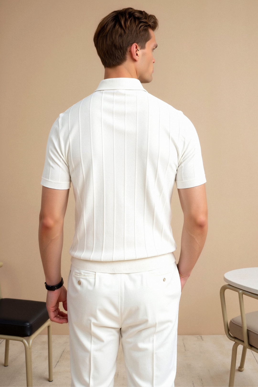 Polo pour hommes blanche élégante - Un classique intemporel et raffiné