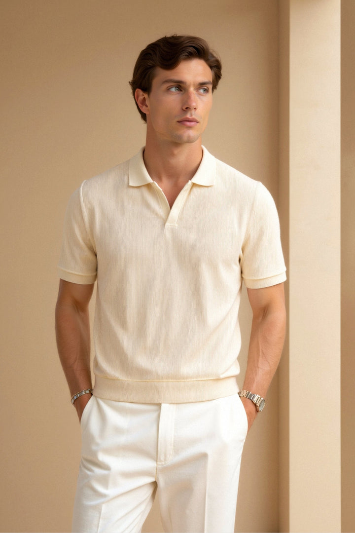 Polo pour hommes élégante en beige - Une élégance intemporelle pour toutes les occasions