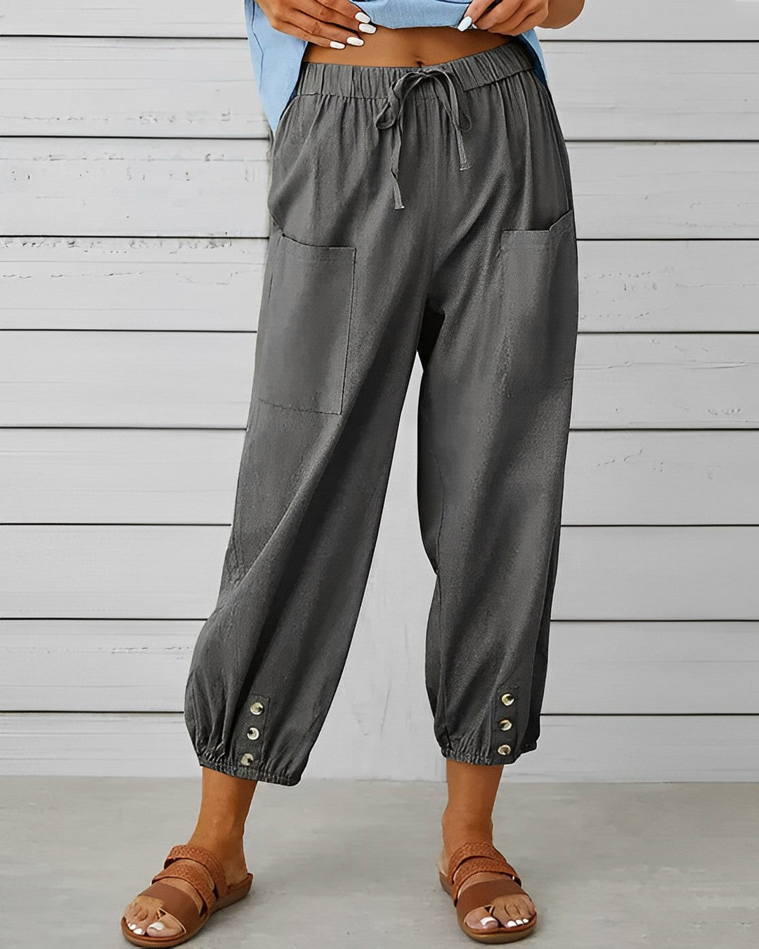 MAYA - Pantalon à la mode avec une taille haute et une jambe large pour un look raffiné