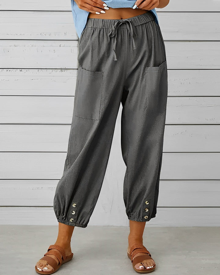 MAYA - Pantalon à la mode avec une taille haute et une jambe large pour un look raffiné
