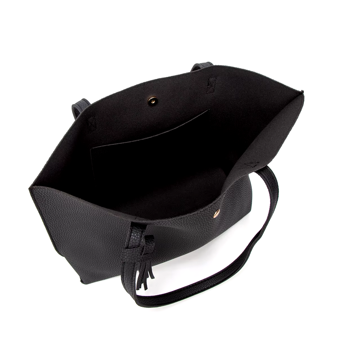 Loren - Élégant sac messager en cuir noir pour le style et la fonctionnalité