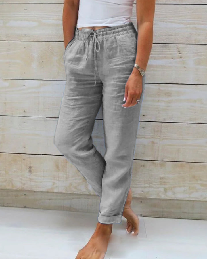 Evelien | Pantalons en lin élastiques confortables et élégants