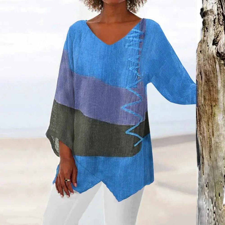 ELADIE - Elégante chemise tricolore pour un look raffiné