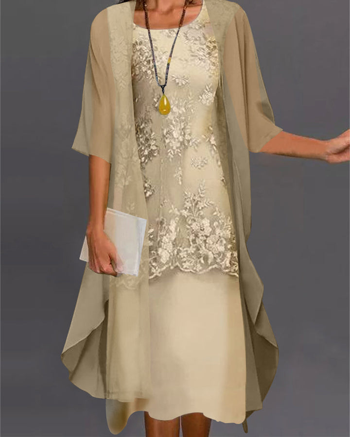 Rishta - Robe deux pièces en mousseline de soie pour un look élégant