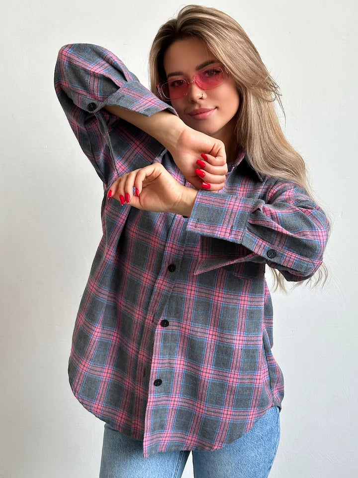 Carrie | Chemise à carreaux élégante en flanelle pour un look raffiné