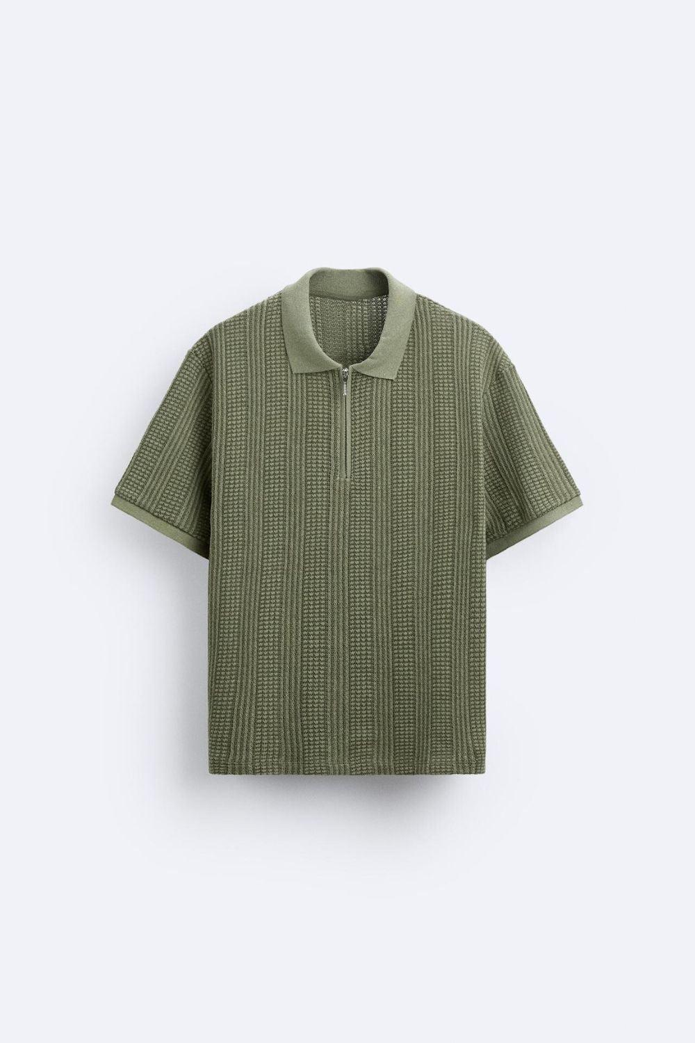 Polo tricotée élégante avec fermeture éclair pour un look chic