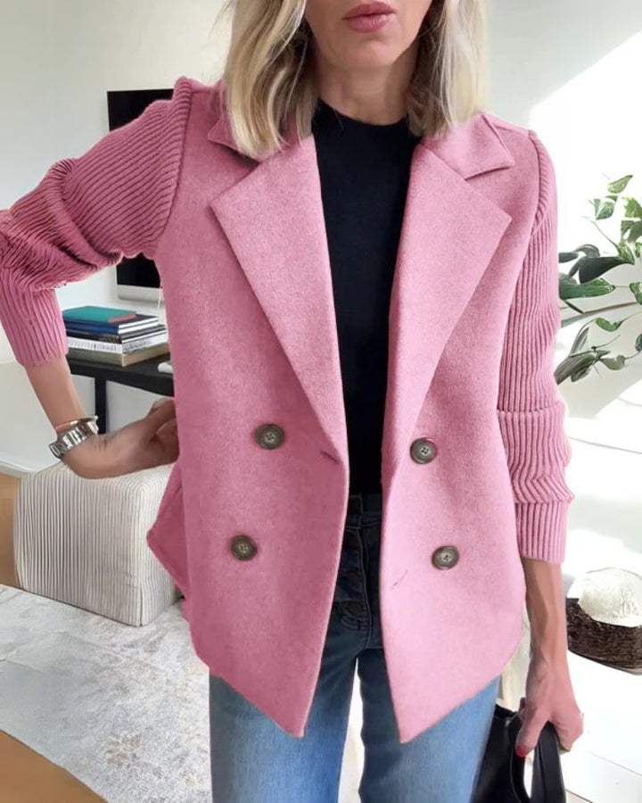 Vaida | Blazer décontracté de luxe pour femmes avec des manches tricotées - Élégante, douce et à la mode.